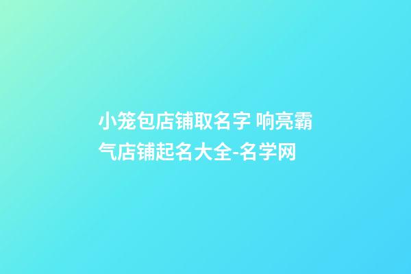 小笼包店铺取名字 响亮霸气店铺起名大全-名学网-第1张-店铺起名-玄机派